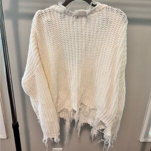 Love Tree White Crew Neck Sweater Chunky Knit